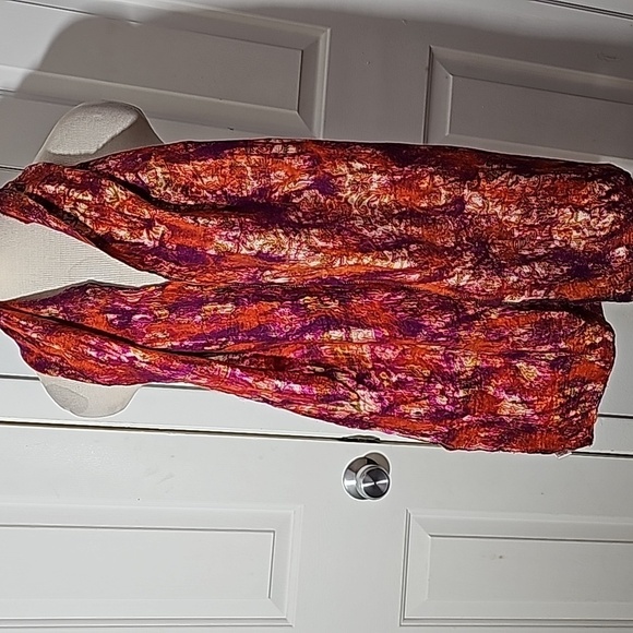 Wool and silk scarf, orange and purple. Soft and lightweight. - Picture 3 of 7
